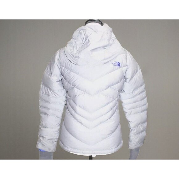 Womens THE NORTH FACE 550 DOWN HOODED QUILTED PUFFER GRAY PURPLE Coat Destiny XS - Picture 12 of 14